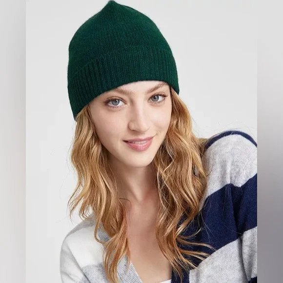 Charter Club Women's 100% Cashmere Cuffed Beanie Hat OS Deep Alpine Green $79.50 - Picture 2 of 3